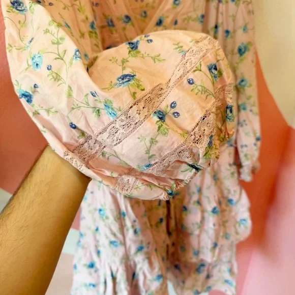 LoveShackFancy X Target Esme Pink Floral Mini Dress 2X - Picture 4 of 7